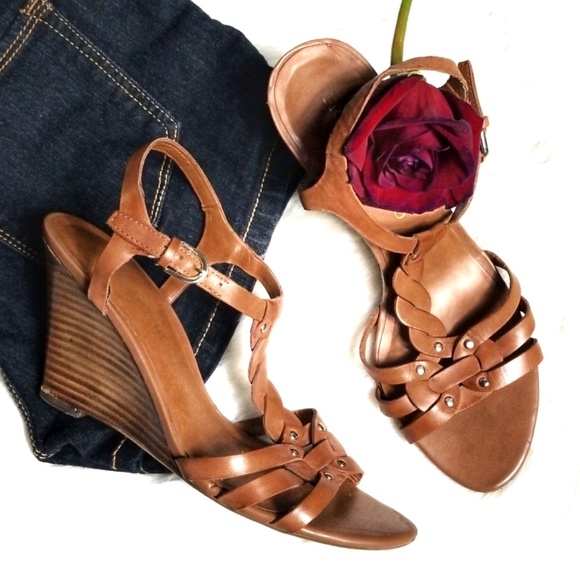 Franco Sarto Shoes - Franco Sarto Woven Strappy Wedge Sandal Size 7